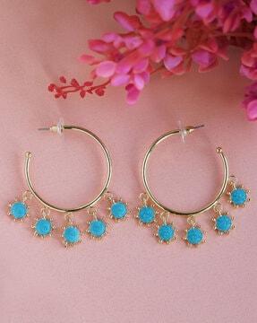 women gold-plated floral charm ear cuffs