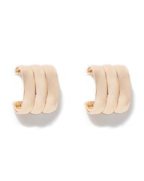 women gold-plated half hoop earrings