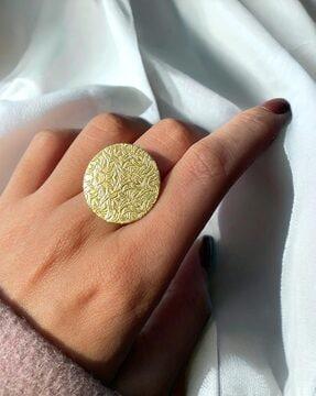 women gold-plated hammered ring