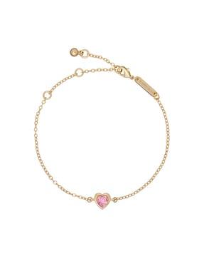 women gold-plated hansa crystal heart bracelet