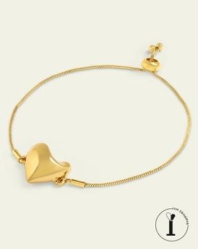 women gold-plated heart bracelet