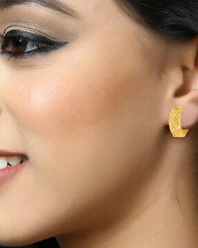 women gold-plated hoop earrings