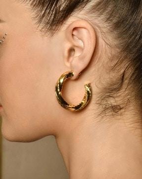 women gold-plated hoop earrings