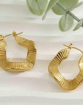 women gold-plated hoops earrings
