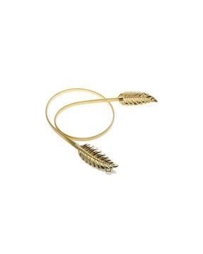 women gold-plated leaf kamarband