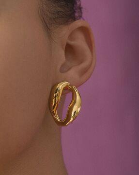 women gold-plated mini link hoop earrings