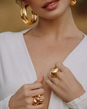 women gold-plated stackable rings