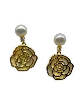 women gold-plated studs earrings