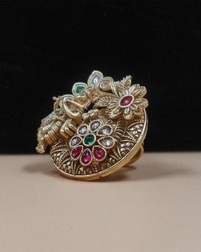 women gold-plated temple ring with adjustable hoop