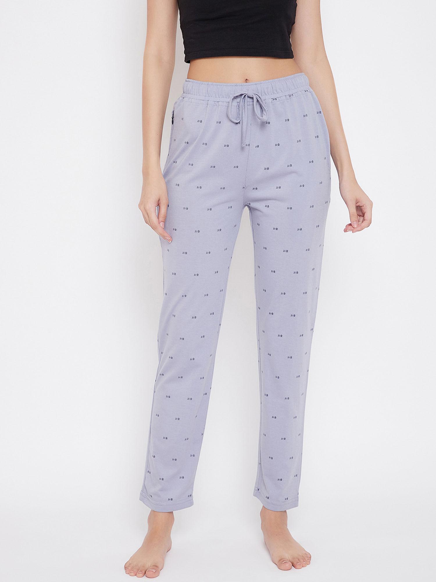 women grape purple solid cotton track pants