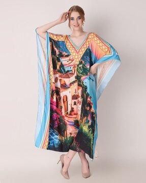 women graphic print a-line dress