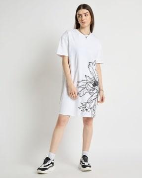 women graphic print a-line dress