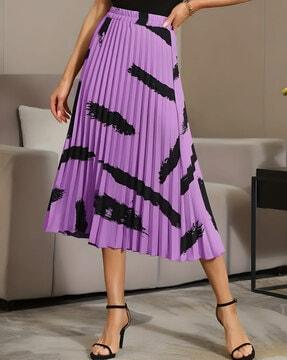 women graphic print a-line skirt