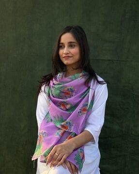 women graphic print cotton scarf