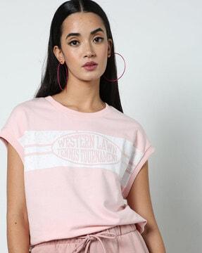 women graphic print crew-neck t-shirt