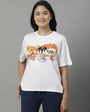 women graphic print crew-neck t-shirt