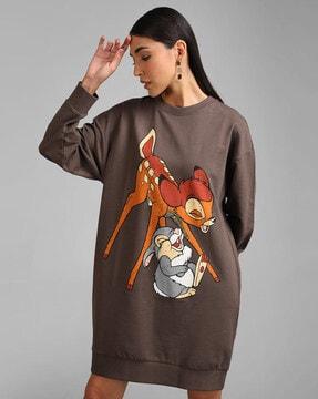 women graphic print fitted sweatshirt