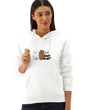 women graphic print loose fit hoodie