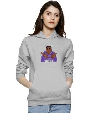women graphic print loose fit hoodie