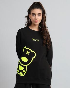 women graphic print loose fit sweatshirt