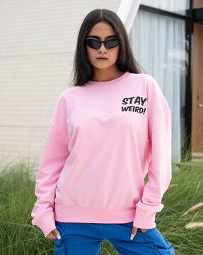 women graphic print oversized fit sweatshirt