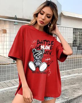 women graphic print oversized fit t-shirt