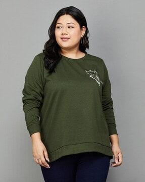 women graphic print plus size sweatshirt