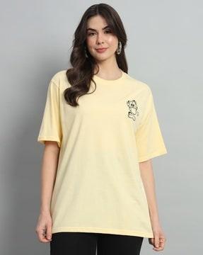 women graphic print regular fit crew-neck t-shirt