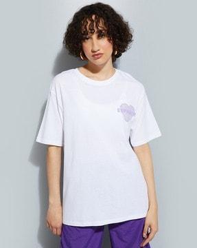 women graphic print regular fit round-neck t-shirt