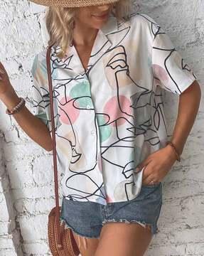 women graphic print regular fit shirt