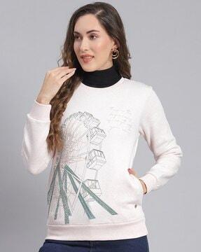 women graphic print regular fit sweatshirt