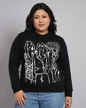 women graphic print regular fit sweatshirt