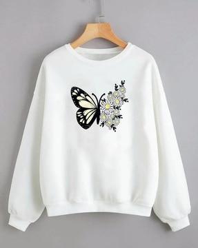 women graphic print regular fit sweatshirt