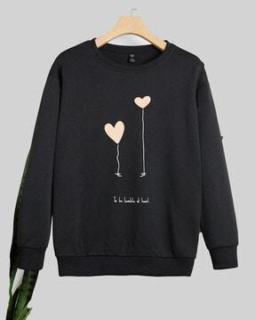 women graphic print regular fit sweatshirt