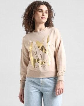 women graphic print regular fit sweatshirt