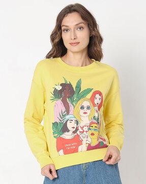 women graphic print regular fit sweatshirt