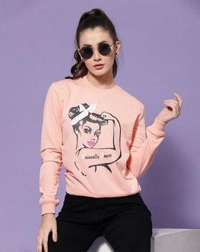 women graphic print regular fit sweatshirt