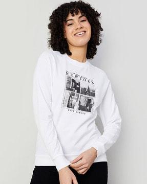 women graphic print regular fit sweatshirt