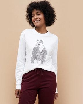 women graphic print regular fit sweatshirt