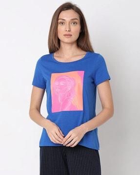 women graphic print regular fit t-shirt