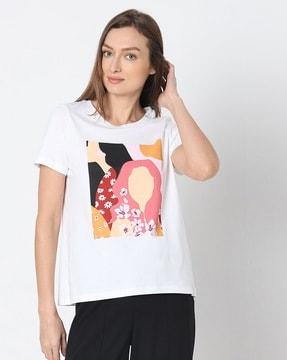 women graphic print regular fit t-shirt