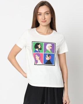 women graphic print regular fit t-shirt