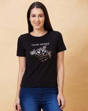 women graphic print regular fit t-shirt