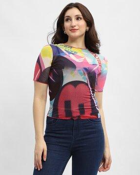 women graphic print regular fit top