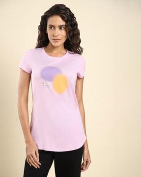 women graphic print relaxed fit crew-neck t-shirt