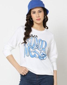 women graphic print relaxed fit sweatshirt
