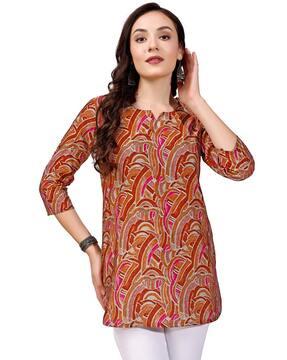 women graphic print relaxed fit tunic