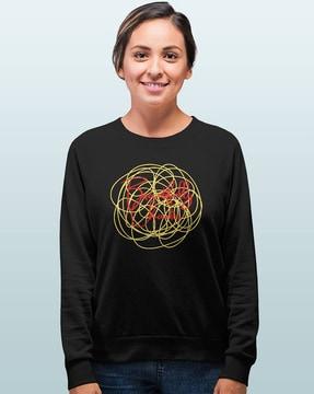 women graphic print round-neck sweatshirt