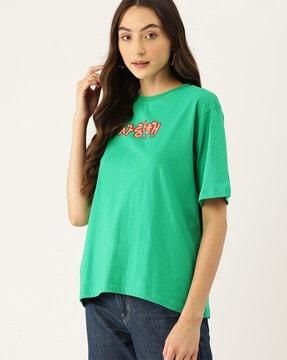 women graphic print round-neck t-shirt