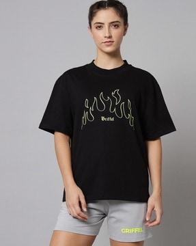 women graphic print round-neck t-shirt